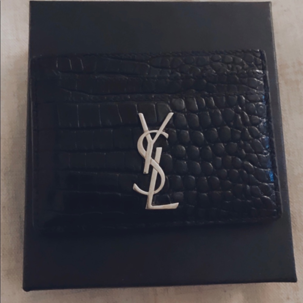 Monogram YSL card holder